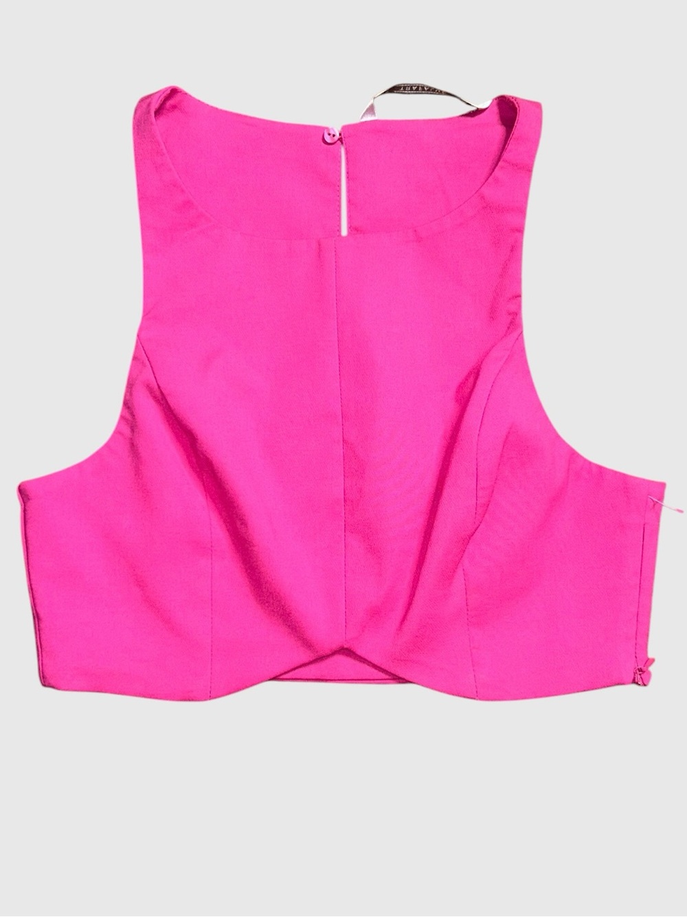 Zara Bright Pink Cropped Sleeveless Top